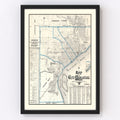 Vintage Map of Muscatine, Iowa 1899