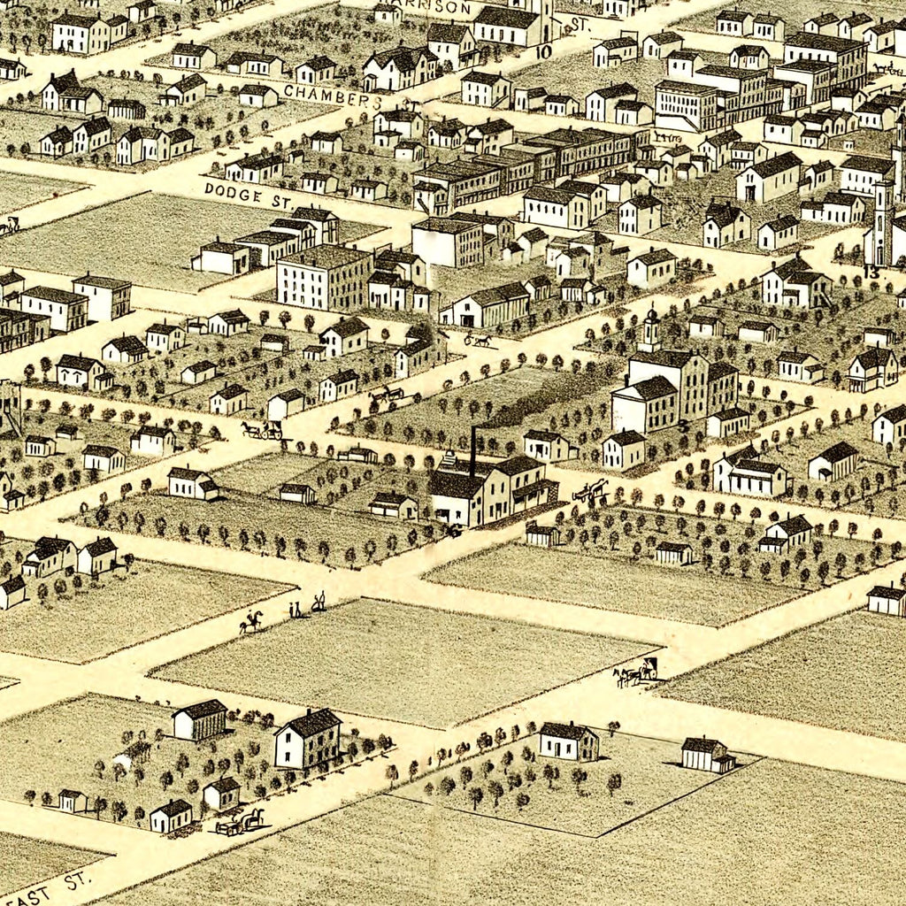 Vintage Map of De Witt, Iowa 1868