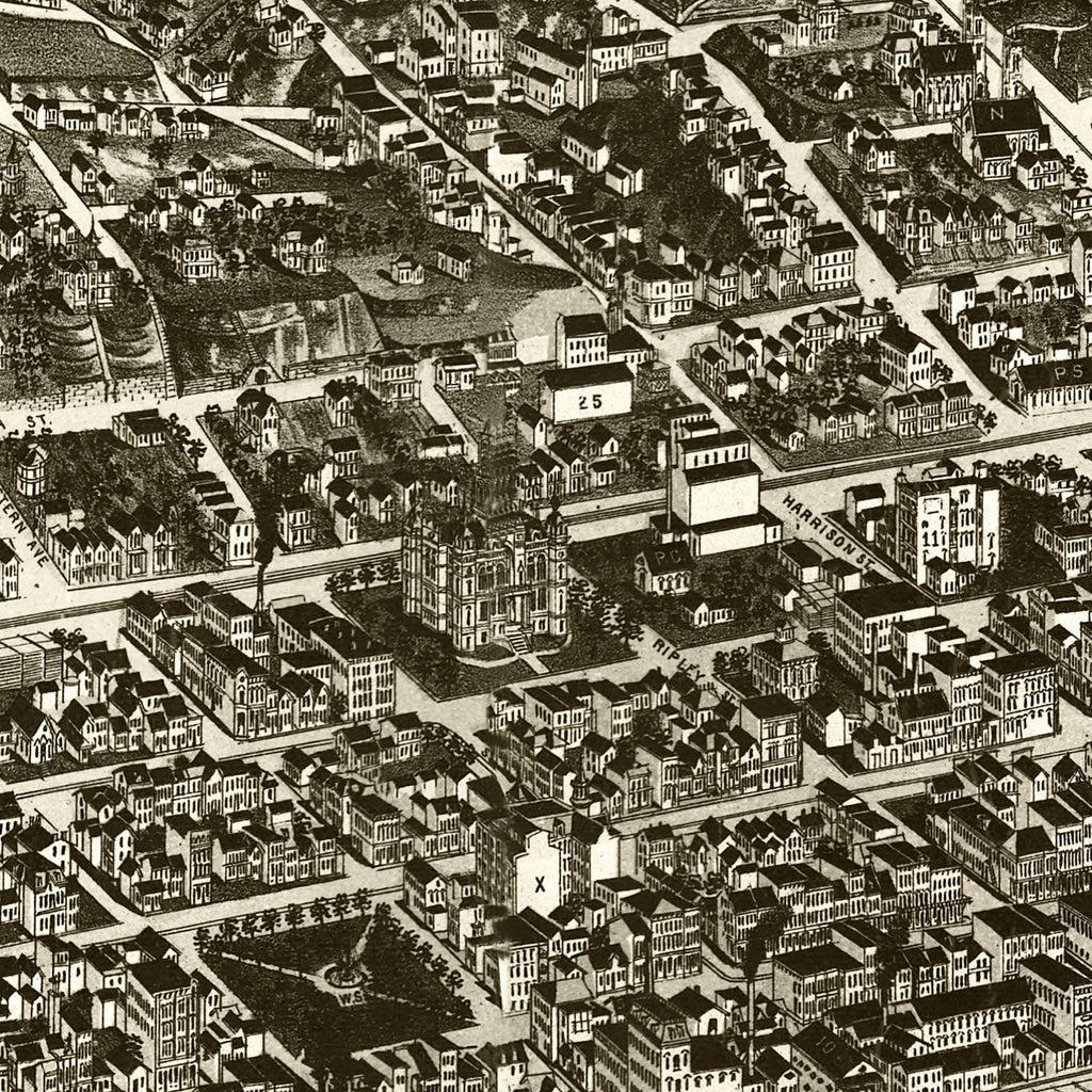 Vintage Map of Davenport, Iowa 1888
