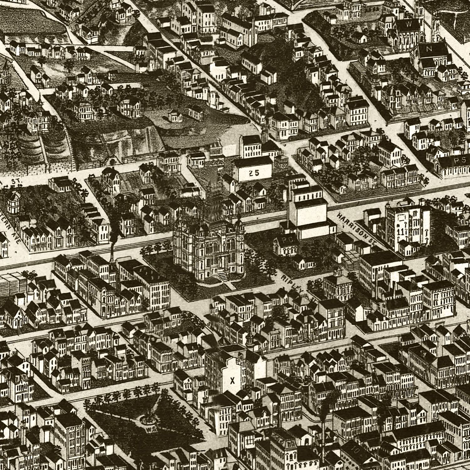 Vintage Map of Davenport, Iowa 1888