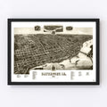 Vintage Map of Davenport, Iowa 1888