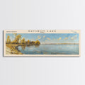 Rathbun Lake Iowa Framed Canvas Print, Lake House Decor, Panoramic Wall Art, Travel Poster, Beautiful Landscape Painting, Living Room Decor