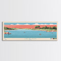 Lake Red Rock Iowa Framed Canvas Print, Panoramic Wall Art, Midcentury Modern, Pop Art, Living Room Decor, Travel Poster, Lake House Art