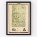 Vintage Map of Henry County, Iowa 1875